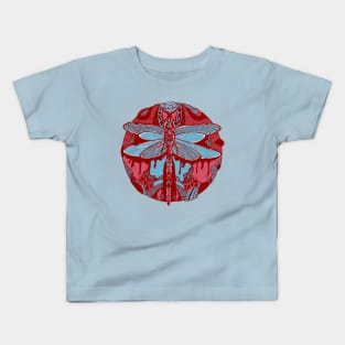 Pastel Tones Circle of the Dragonfly Kids T-Shirt